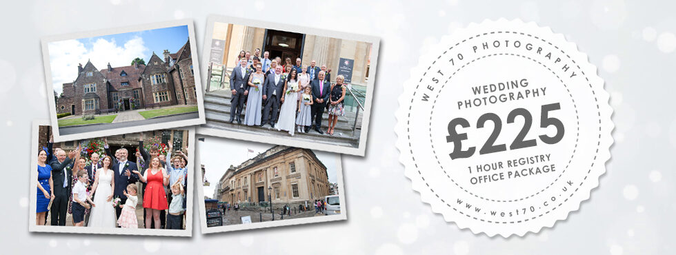 West 70 Photography - Bristol Registry Office 1 Hour Wedding Photography Package