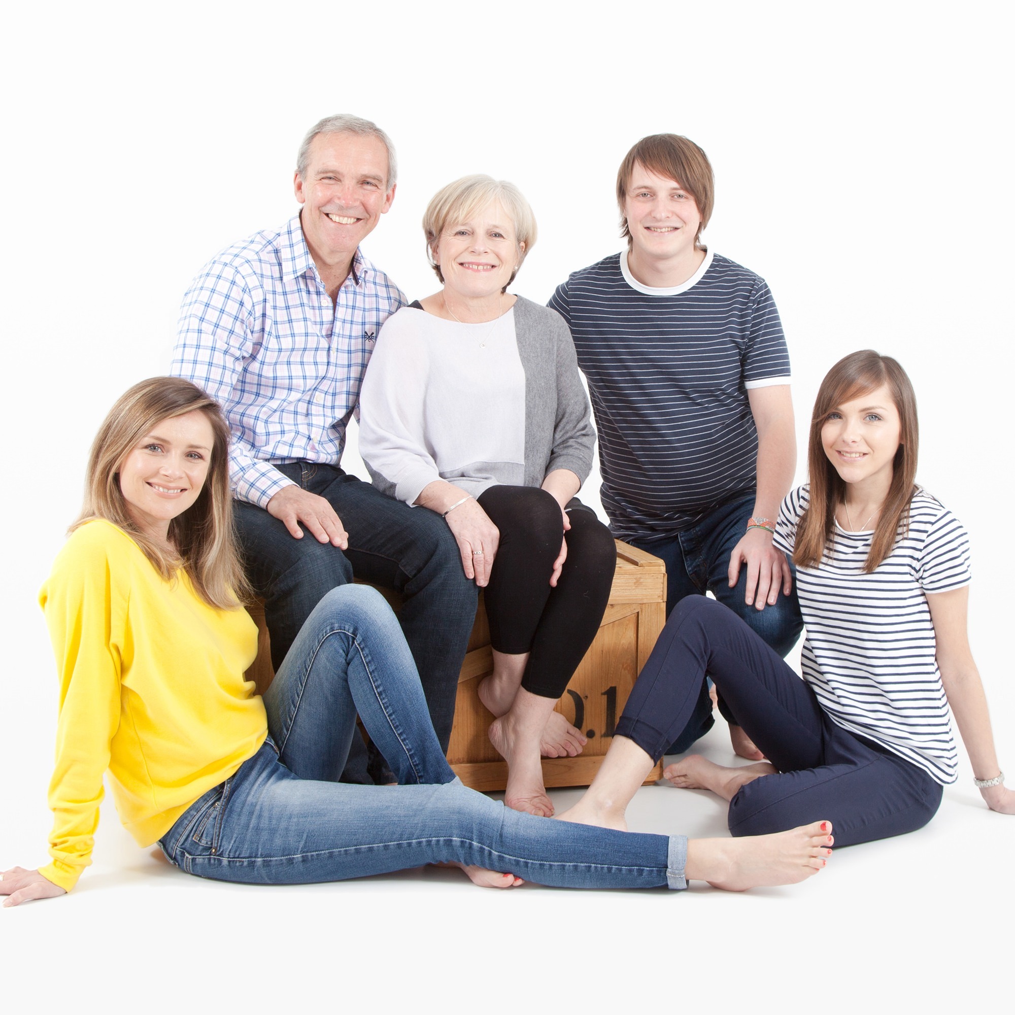 Family of Five Posing Bristol Portrait Studio Photographer Gallery Image by West 70 Photography in Downend