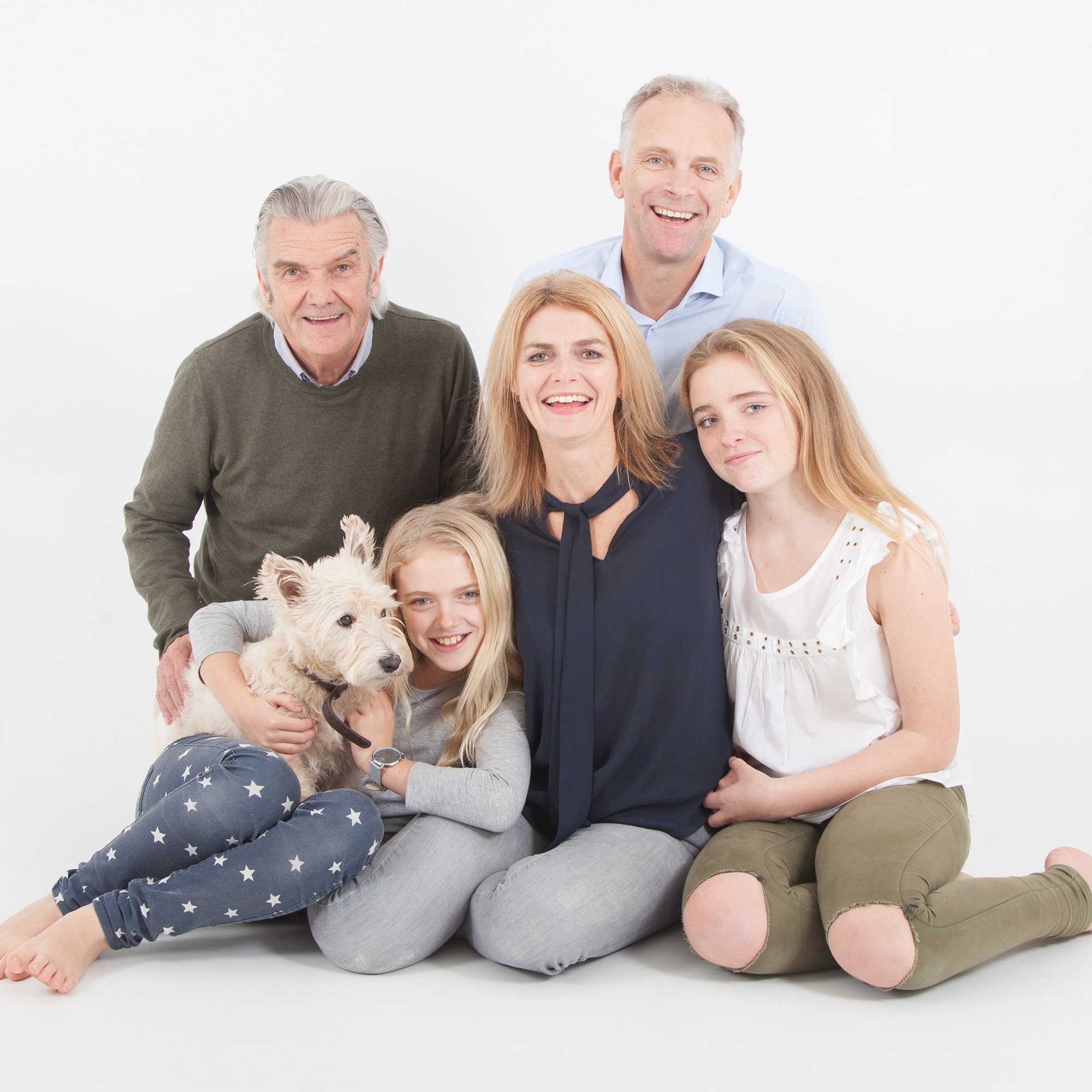 Family Including Children Parents Grandparents and Dog Bristol Portrait Studio Photographer Gallery Image by West 70 Photography in Downend